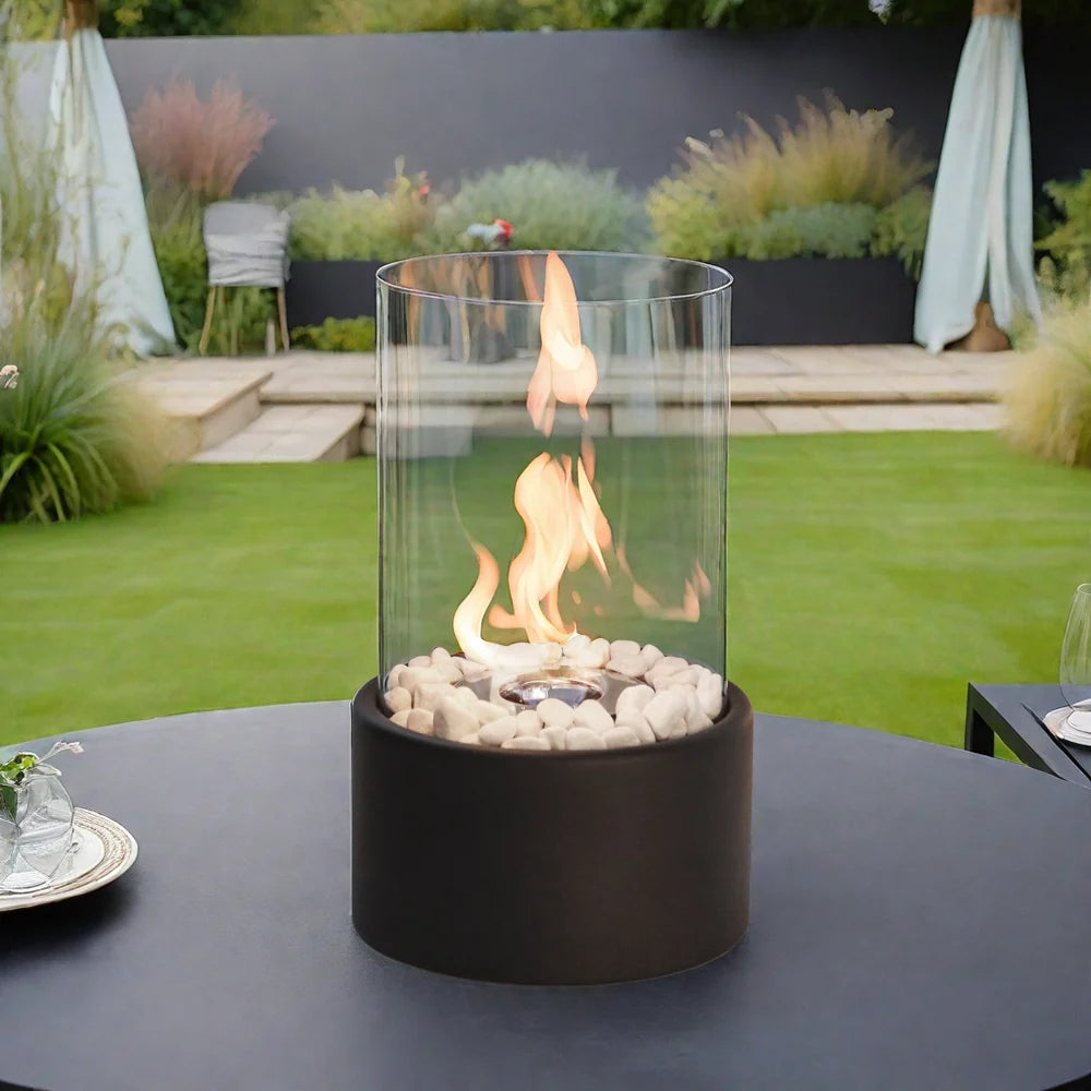 10.5" H Portable Tabletop Round Fireplace