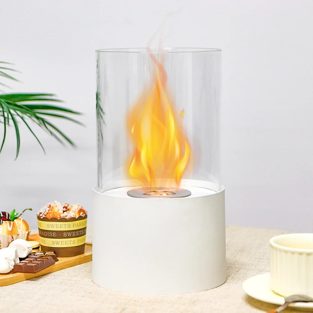 11.4"H  Round Portable Tabletop Fireplace