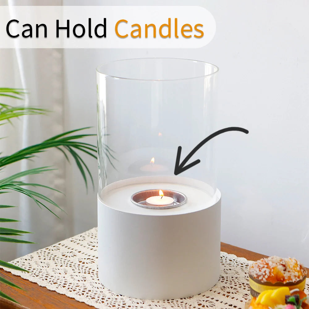 11.4"H  Round Portable Tabletop Fireplace