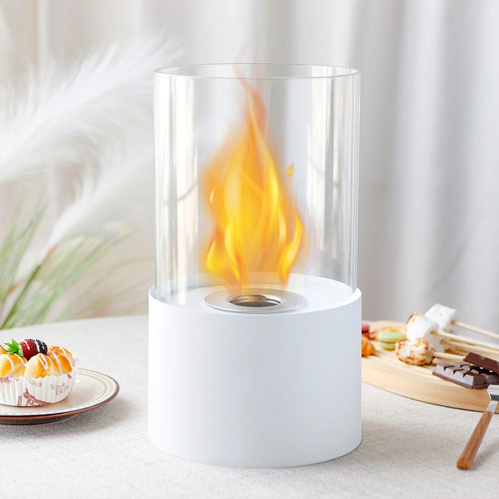 11.4"H  Round Portable Tabletop Fireplace
