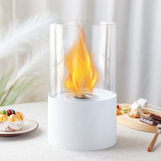 11.4"H  Round Portable Tabletop Fireplace