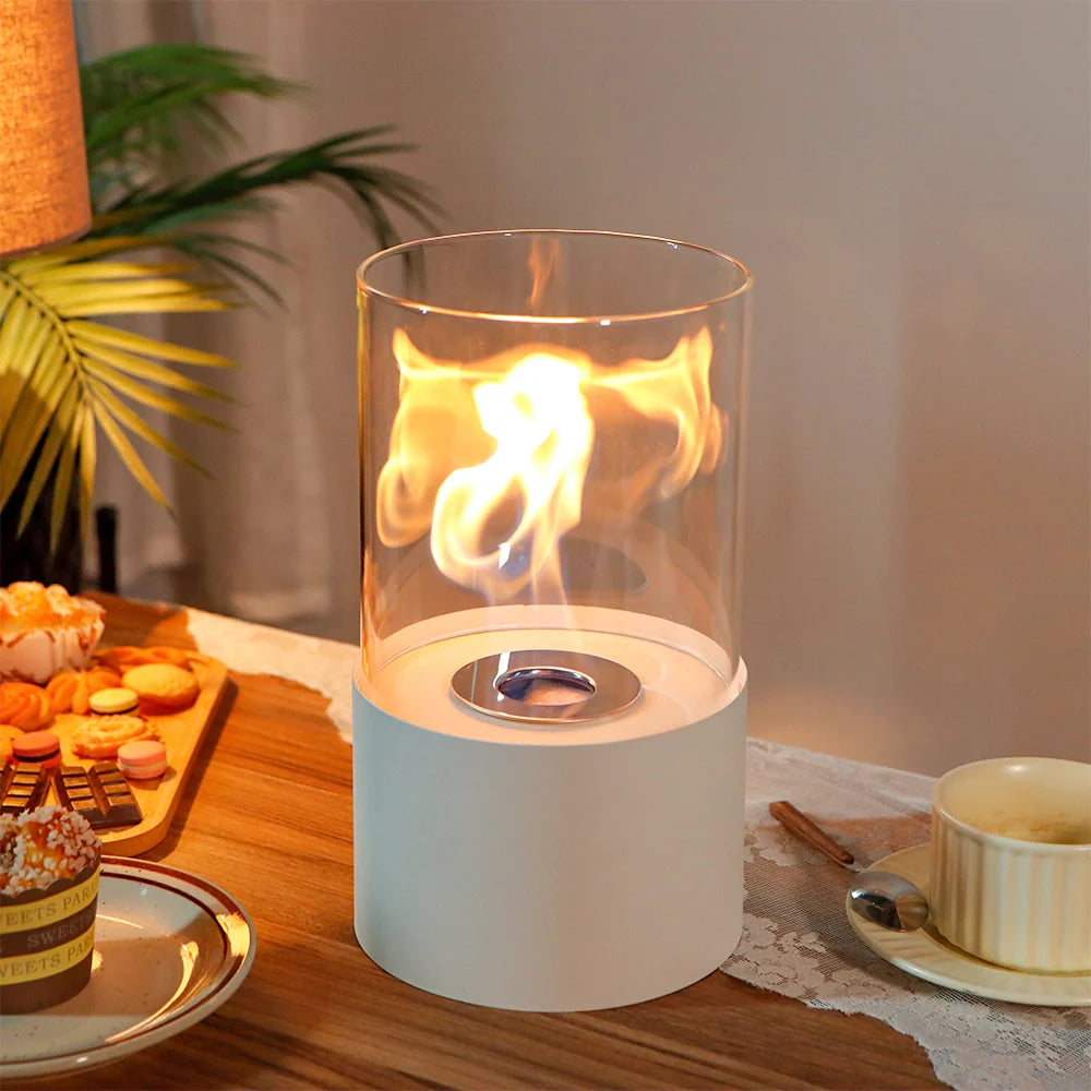 11.4"H  Round Portable Tabletop Fireplace